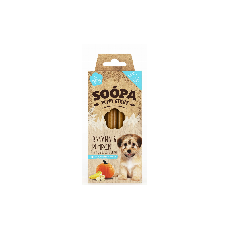 Soopa Puppy Sticks Banana & Pumpkin (Banan I Dynia) 100G