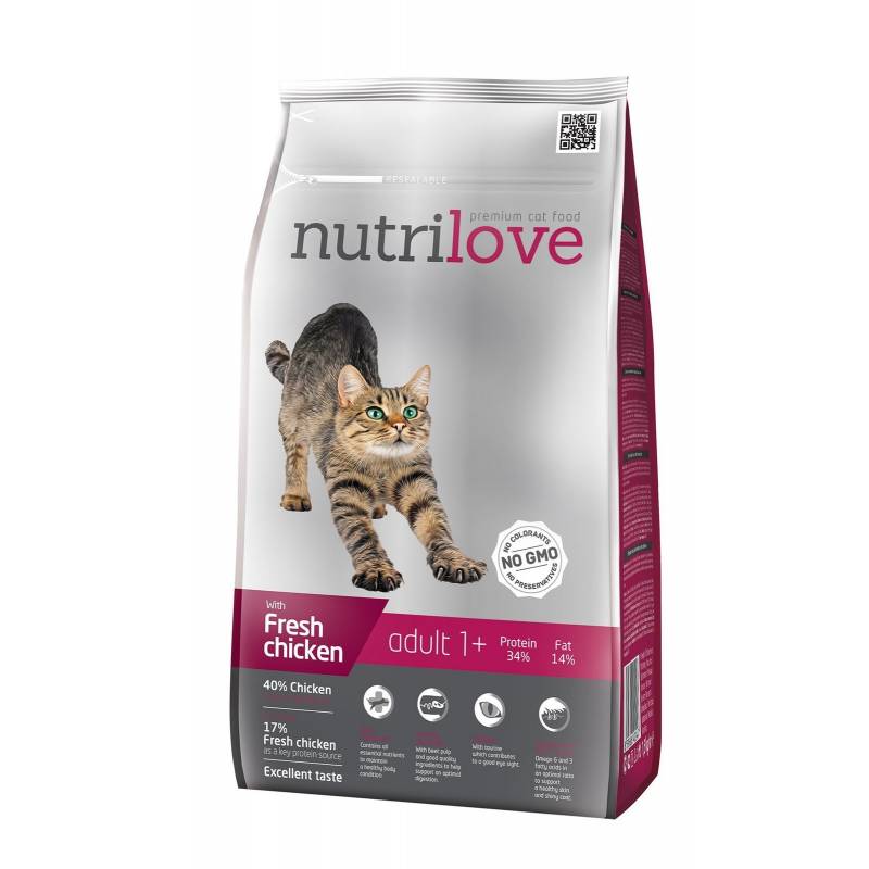 Nutrilove Premium Dla Kota Adult Ze Świeżym Kurczakiem 1,5Kg [12293]