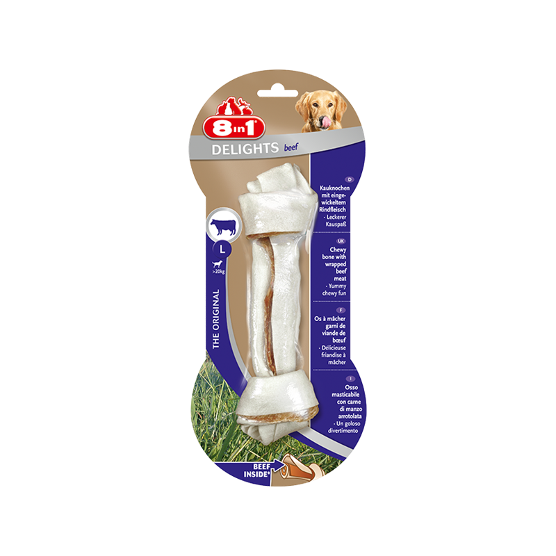 8In1 Przysmak Delights Beef Bone L [T108825] 1 Szt.