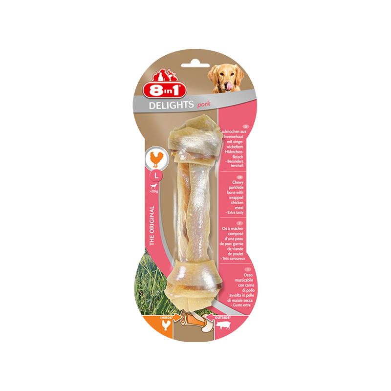 8In1 Przysmak Delights Pork Bone L [T122104] 1 Szt.