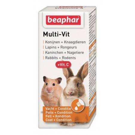 Beaphar Multi-Vit Sm. Animal + Vit.c 20Ml - Preparat Witaminowy Dla Królików I Gryzoni