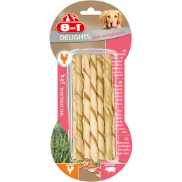 8In1 Przysmak Delights Pork Twisted Sticks [T122562] 10 Szt.