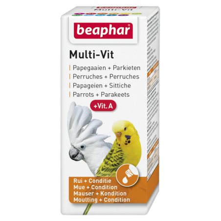 Beaphar Multi-Vit Parrots 20Ml - Preparat Witaminowy Dla Papug