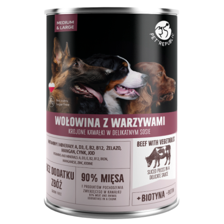 Petrepublic Kawałki Z Wołowiną I Warzywami W Sosie Puszka Dla Psów 1250G