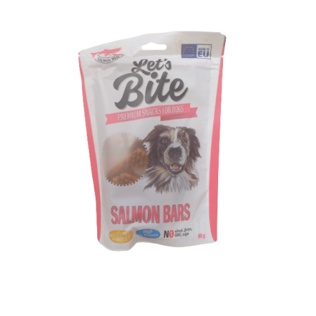 Brit Let's Bite Meat Snacks Salmon Bars 80G