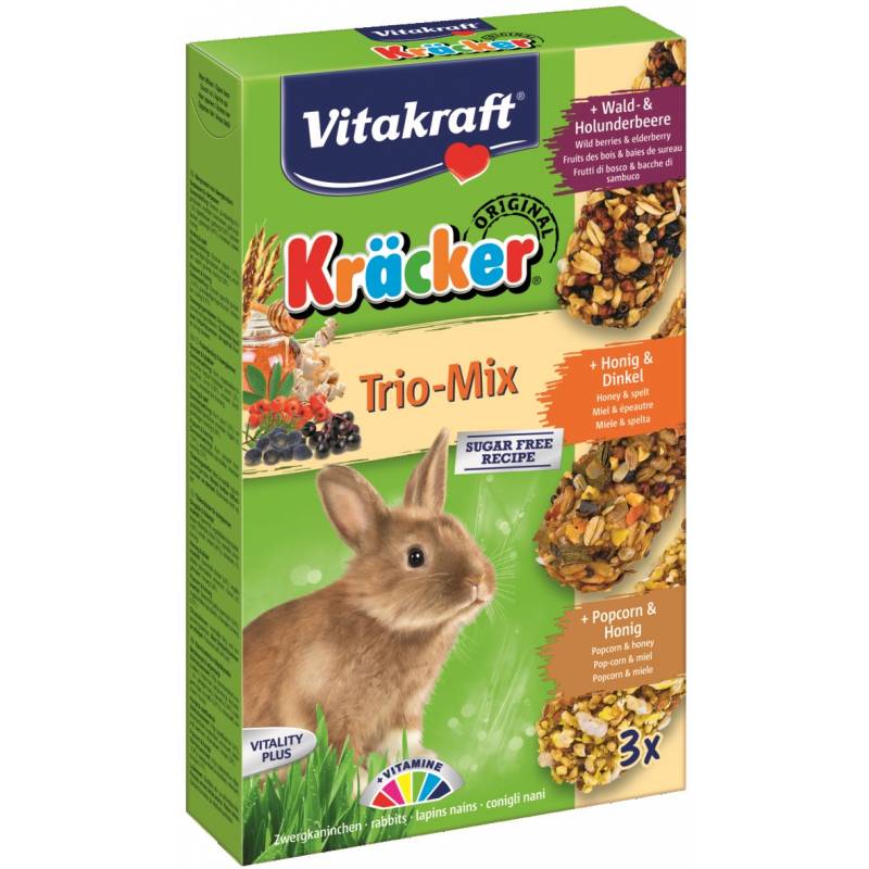 Vitakraft Kracker Kolba Dla Królika Popcorn, Miód I Owoce Leśne 3Szt