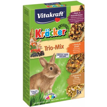 Vitakraft Kracker Kolba Dla Królika Popcorn, Miód I Owoce Leśne 3Szt