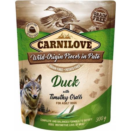 Carnilove Dog Pouch Adult Duck With Timothy Grass Grain-Free 300G