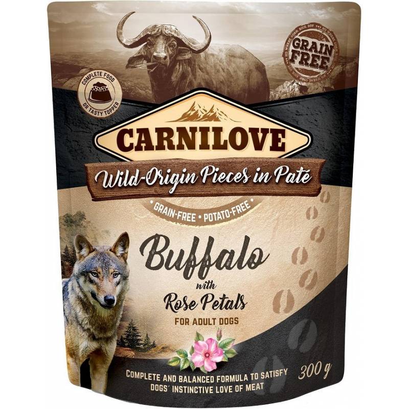 Carnilove Dog Pouch Adult Buffalo With Rose Petals Grain-Free 300G