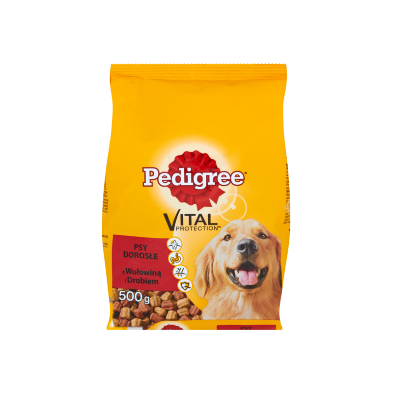 Pedigree Adult Wołowina, Drób 500G + Dentastix 77G I Saszetka 100 G  Gratis [181127]