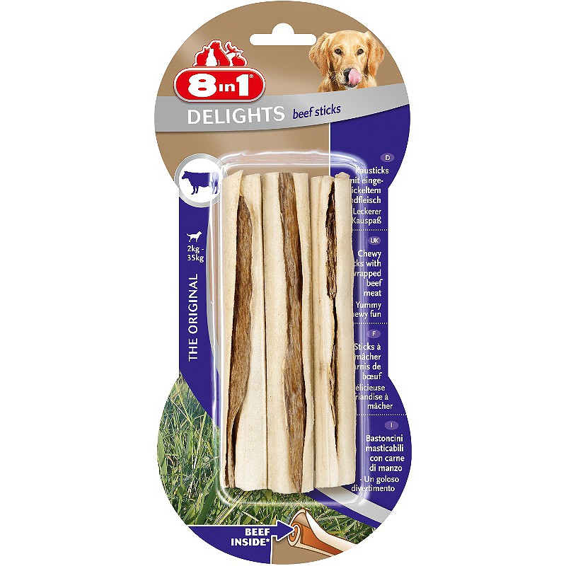 8In1 Przysmak Delights Beef Bone Sticks [T108856] 3 Szt.