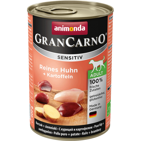 Animonda Grancarno Sensitive Adult Puszki Czysty Kurczak Z Ziemniakami 400G