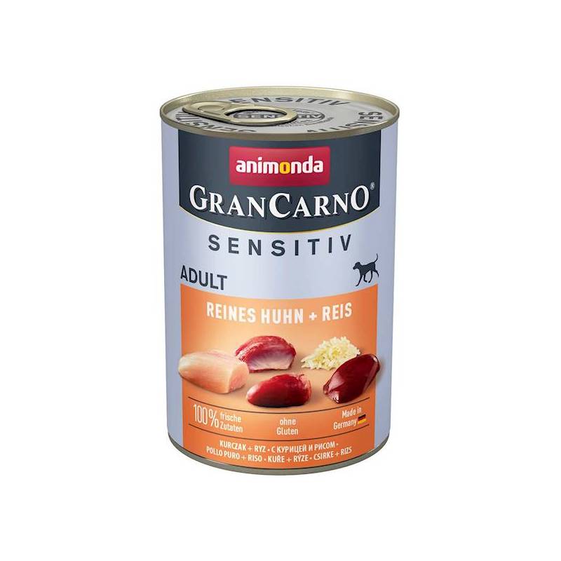 Animonda Grancarno Sensitive Adult Puszki Czysty Kurczak Z Ryżem 400G