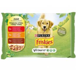 Friskies Adult Wołowina Kurczak Jagnięcina 10 (4X100G)