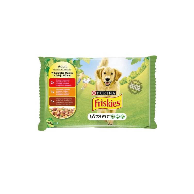 Friskies Adult Wołowina Kurczak Jagnięcina 10 (4X100G)