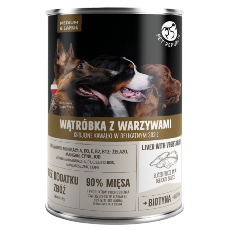 Petrepublic Kawałki Z Wątróbką I Warzywami W Sosie Puszka Dla Psów 1250G