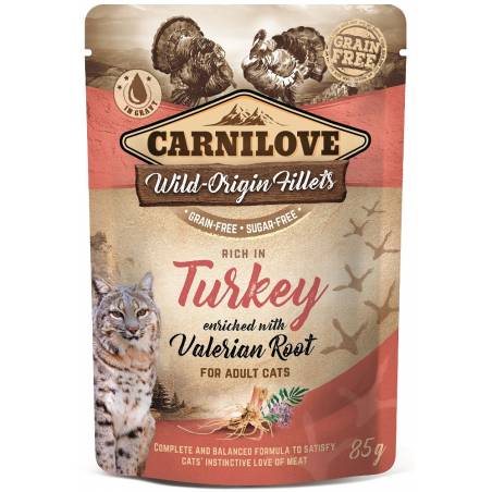 Carnilove Cat Pouch Adult Turkey With Valerian Root Grain-Free 85G