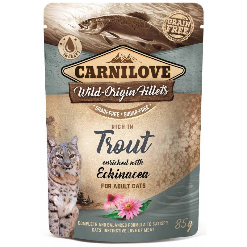 Carnilove Cat Pouch Adult Trout With Echinacea Grain-Free 85G