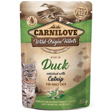 Carnilove Cat Pouch Adult Duck With Catnip Grain-Free 85G