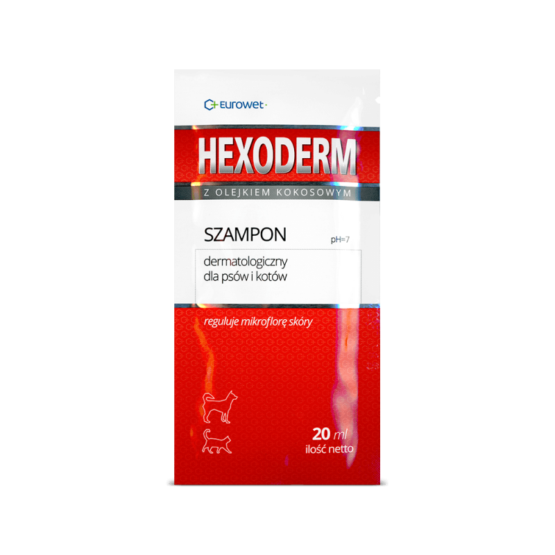 Eurowet Hexoderm - Dermatologiczny Szampon Dla Psów I Kotów, Saszetka 20Ml