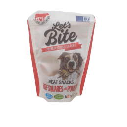 Brit Let's Bite Meat Snacks Beef Squares Poultry 80G