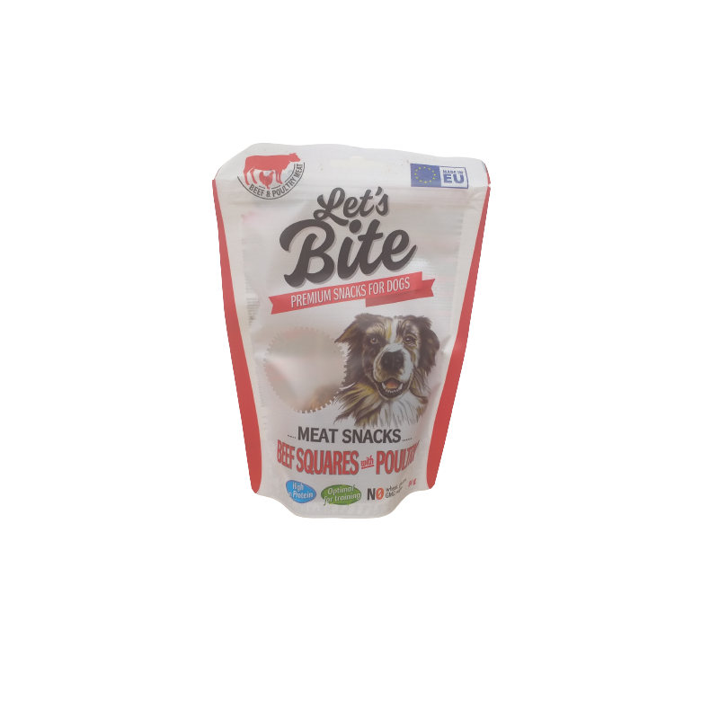 Brit Let's Bite Meat Snacks Beef Squares Poultry 80G