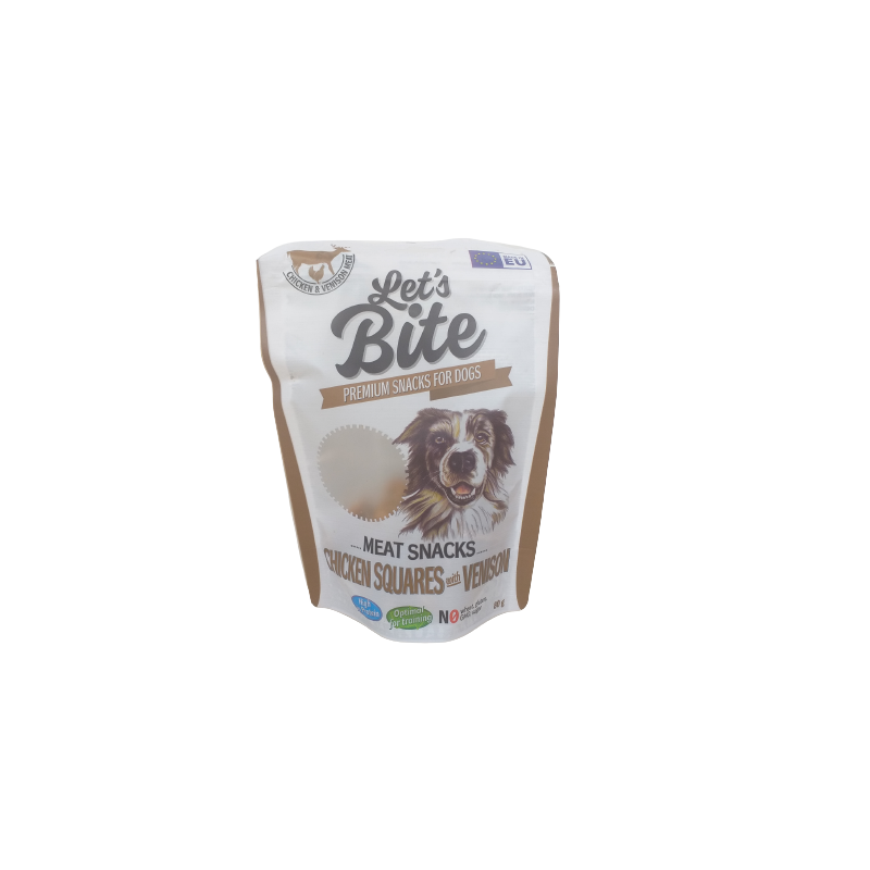 Brit Let's Bite Meat Snacks Chicken Squares Venison 80G