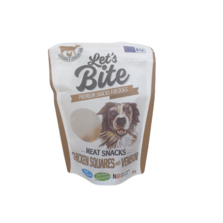 Brit Let's Bite Meat Snacks Chicken Squares Venison 80G