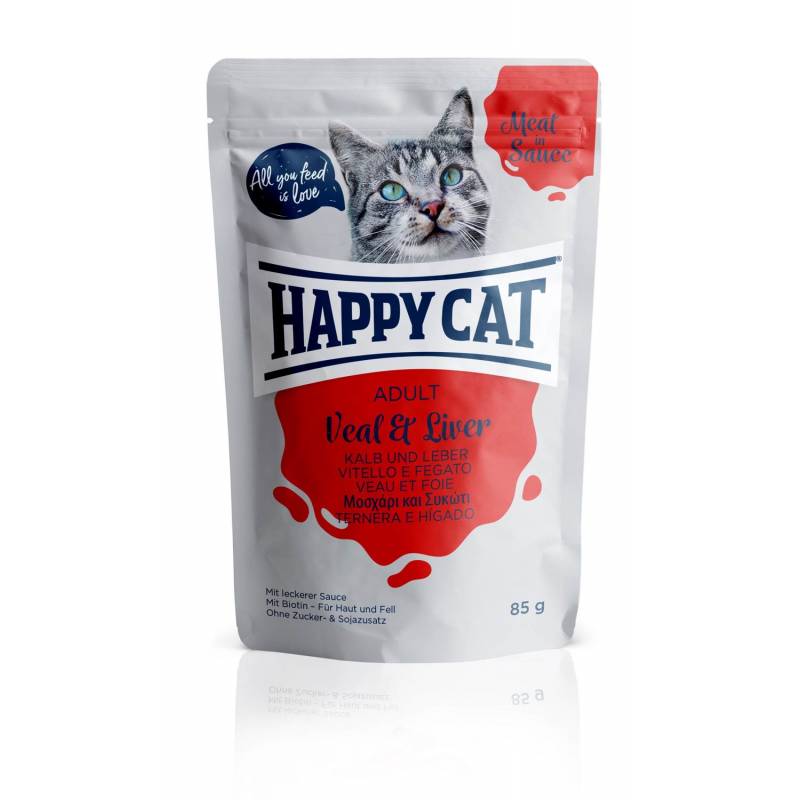 Happy Cat Saszetka Adult Cielęcina I Wątróbka W Sosie 85G