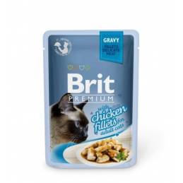 Brit Pouch Gravy Fillets Chicken Saszetka Dla Kota Z Kurczakiem W Sosie 85G