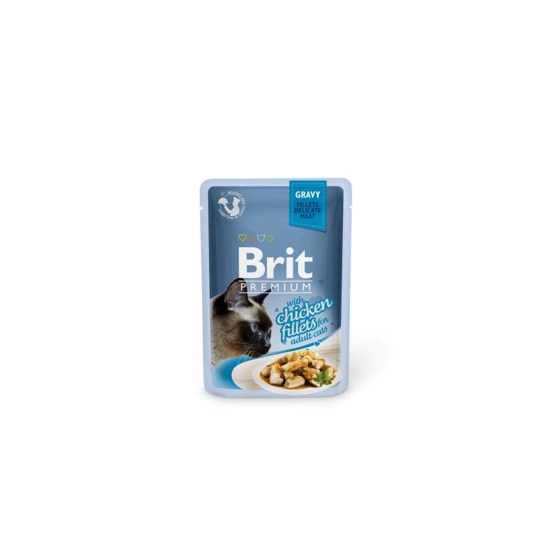 Brit Pouch Gravy Fillets Chicken Saszetka Dla Kota Z Kurczakiem W Sosie 85G