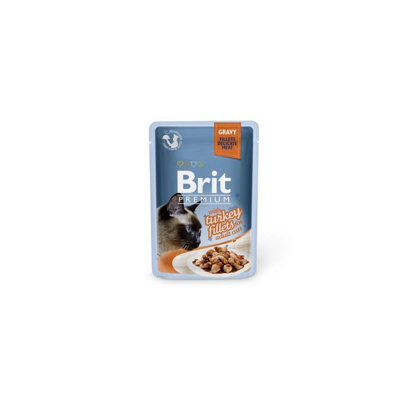 Brit Pouch Gravy Fillets Turkey Saszetka Dla Kota Z Indykiem W Sosie 85G