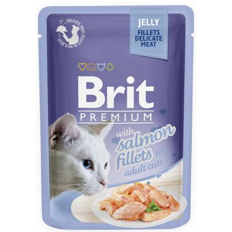 Brit Pouch Jelly Fillets Salmon Saszetka Dla Kotów Z Łososiem W Galarecie 85G