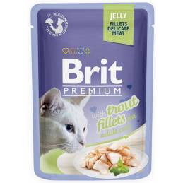 Brit Pouch Jelly Fillets Trout Saszetka Dla Kotów Z Pstrągiem W Galarecie 85G