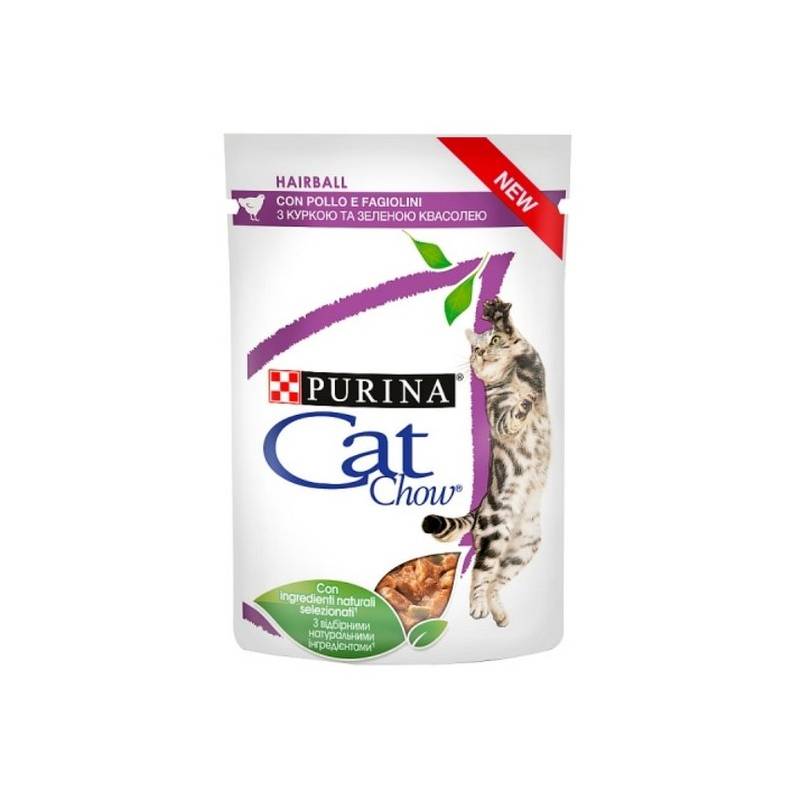 Purina Cat Chow Hairball Kurczak Z Zieloną Fasolką 85G