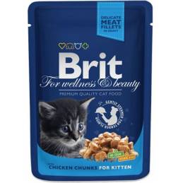 Brit Pouches Kitten Chicken & Chunks Saszetka Dla Kociaków Z Kurczakiem 100G