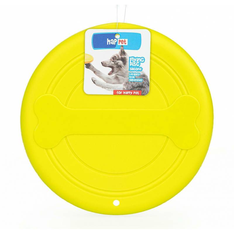 Frisbee, Dysk Do Rzucania Silikonowy Żółty 17Cm