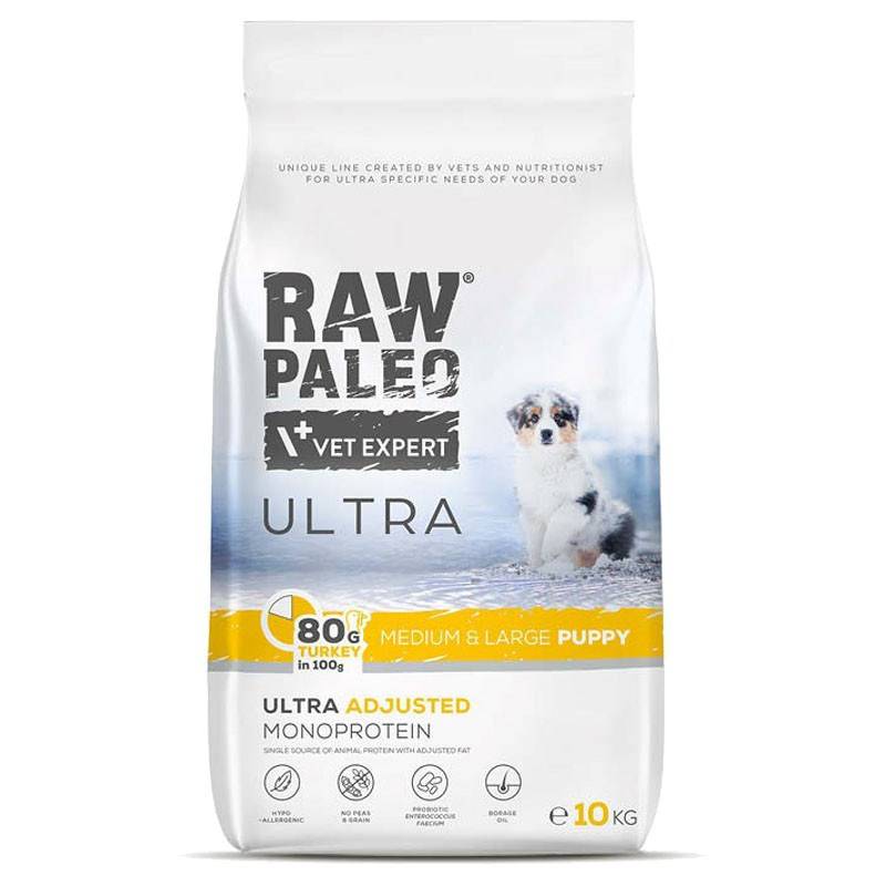 Vetexpert Raw Paleo Ultra Turkey Medium&Large Puppy - Karma Sucha Dla Psów - 10Kg