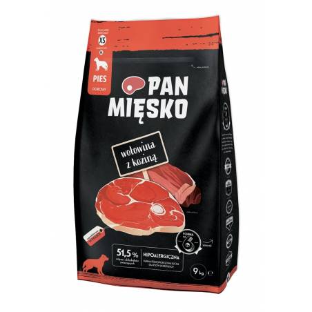 Pan Mięsko Wołowina Z Koziną (Dorosły) Chrupki Xs - Karma Sucha Dla Psa - 9Kg