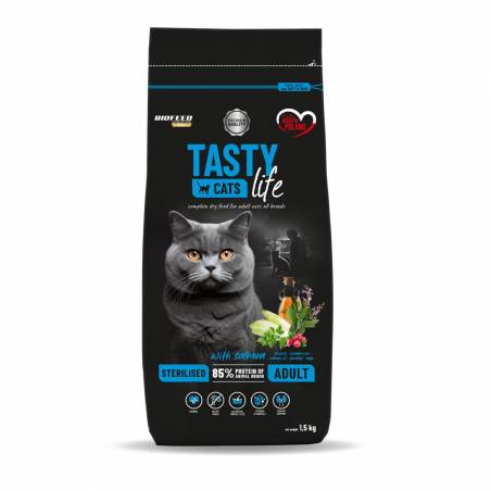 Biofeed Tasty Cats Life Steril. With Salmon 1,5Kg