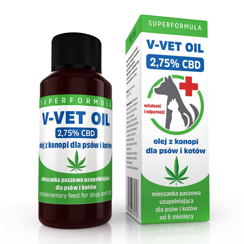 V-Vet Oil - Olej Z Konopi Dla Psów I Kotów 10Ml