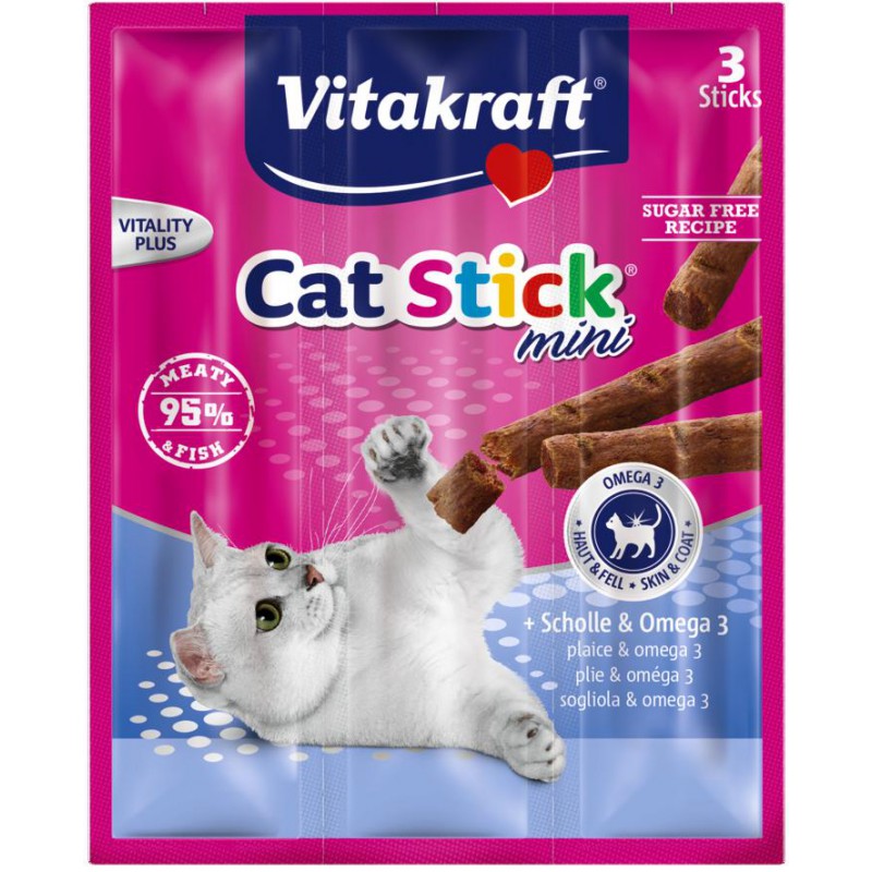 Vitakraft Cat Stick Mini Flądra I Omega3 Przysmak Dla Kota 3Szt