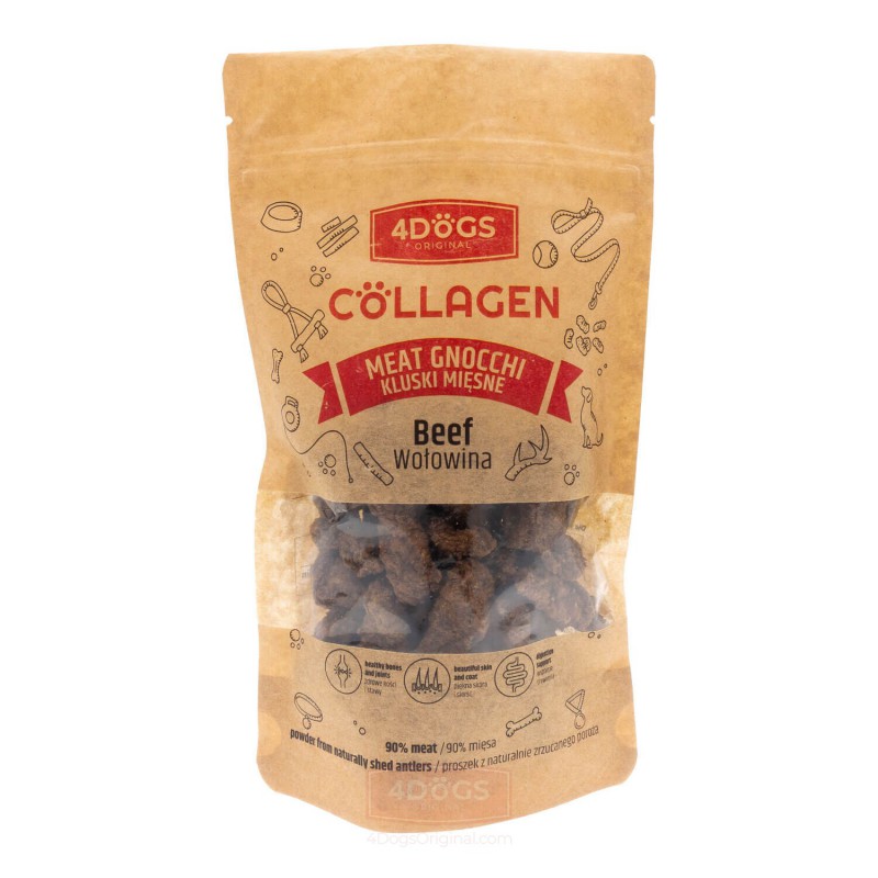 4Dogs Collagen Kluski Mięsne Z Wołowiny Z Proszkiem Z Poroża 100G