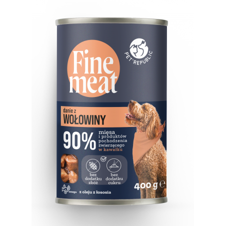 Finemeat Karma Dla Psa, Kawałki Wołowiny W Sosie 400G [Fm001 P]