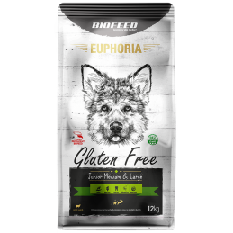 Biofeed Euphoria Gluten Free Junior Medium&Large Dla Szczeniaków Średnich I Dużych Ras Z Jagnięciną 12Kg