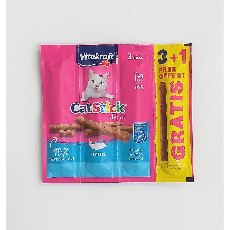 Vitakraft Cat Stick Mini Łosoś Przysmak Dla Kota 3+1 Gratis