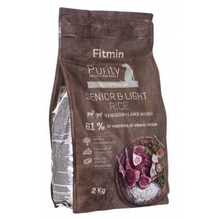 Fitmin Purity Rice Senior & Light Venison & Lamb- Sucha Karma Dla Psów Starszych Wszystkich Ras - 2Kg