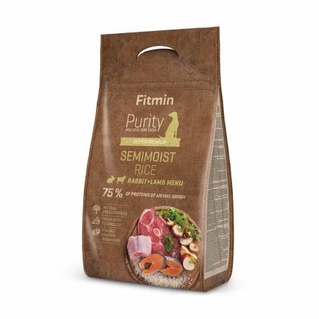 Fitmin Purity Rice Semimoist Rabbit & Lamb - Półwilgotna Karma Dla Dorosłych Psów - 800G