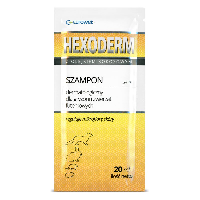 Eurowet Hexoderm - Dermatologiczny Szampon Dla Gryzoni, Saszetka 20Ml