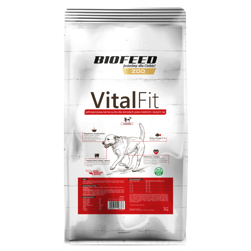 Biofeed Vitalfit - Dorosłe Psy Dużych Ras Z Wołowiną 15Kg